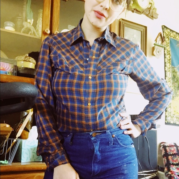 Vintage Levis Pearl Snap Western Shirt 